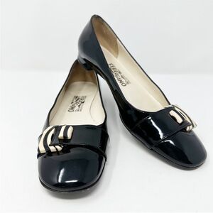 Salvatore Ferragamo black Patent leather flats size 8.5